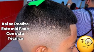 Corte de cabello Degradado medio MID FADE tutoríal de barberos por JCPRO BARBER debes verlo🔥🥶 [upl. by Akinnor]