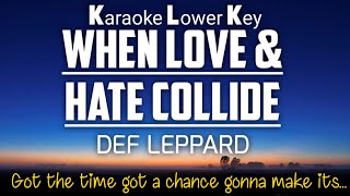 When Love And Hate Collide  Def Lepard Karaoke Lower Key [upl. by Janek]