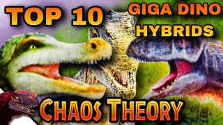 Top 10 GIGANOTOSAURUS HYBRID DINOSAURS for JURASSIC WORLD CHAOS THEORY [upl. by Enala166]