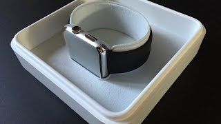 Apple Watch 42mm Stainless Steel Case with Black Sport Band Unboxing in Pictures [upl. by Slaohcin]