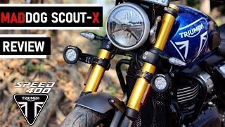 Best Aux light for Triumph Speed 400  Maddog Scout X Review triumphspeed400 [upl. by Crifasi]