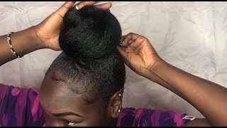 Quick amp Easy Bun With Jumbo Braiding Hair 4c hair [upl. by Elaen144]