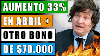 😲quotMilei Aumento 33 Otro Bono 70000 y Créditos en Abril para Jubilados y Pensionados Ansesquot [upl. by Akihsar]