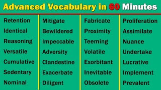 Advanced Vocabulary in 60 Minutes  You Need to Know [upl. by Lanita316]