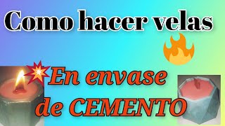 Como hacer velas en envases de cemento [upl. by Nifled]