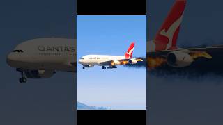 Qantas Airlines Airbus A380 Fuel tank on Fire in GTA5 [upl. by Jennee987]