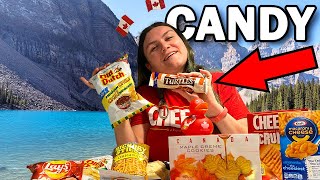 BRITISH COUPLE TRY CANADIAN CANDY Canada Snacks Part 2 [upl. by Acinomed]