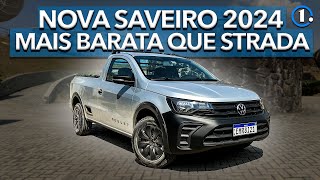 NOVA VW SAVEIRO ROBUST 2024 COMO É A VERSÃO MAIS BARATA E DE TRABALHO DA PICAPE RENOVADA [upl. by Alolomo147]