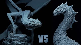 Sculpting Legendary Dragons from Germanic Mythology  Lindwurm VS Gluhschwanz [upl. by Yelrak652]