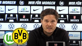 „Sehr offenes Spiel mit verschiedenen Phasen“  PK mit Terzic und Kovac  Wolfsburg  BVB 11 [upl. by Aned]