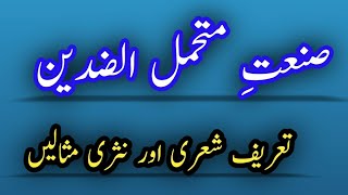 Sanat e motahammluzziddain  صنعت متحمل الضدین  Ilme badee   urdu grammar [upl. by Nylarad]