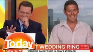 Farmers cow sucking joke has TV hosts in stitches Funniest thing on TV [upl. by Ellenod]