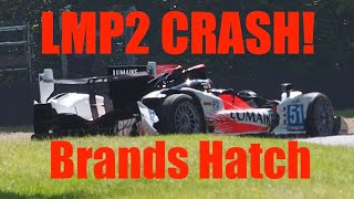 Big LMP2 Crash At Brands Hatch Masters Historic [upl. by Htenay]