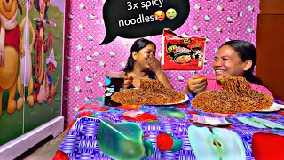 3X spicy noodles challenge🥵😭￼ [upl. by Millhon]