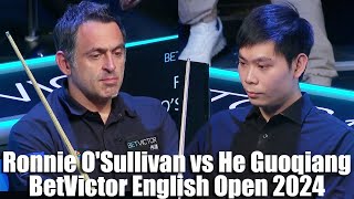 Ronnie OSullivan vs He Guoqiang BetVictor English Open 2024 Snooker [upl. by Chari]