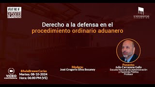 Derecho a la defensa en el procedimiento ordinario aduanero [upl. by Aknayirp]