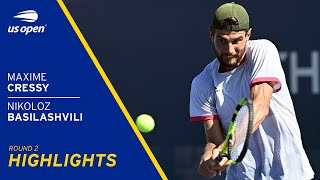 Maxime Cressy vs Nikoloz Basilashvili Highlights  2021 US Open Round 2 [upl. by Crain684]