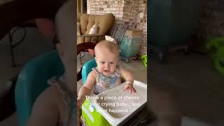 all baby stops crying if you throw cheese on her face shorts [upl. by Paulita578]