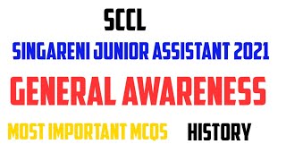 Singareni Junior assistant Exam 2021 General Awareness  SCCL Junior Assistant Exam  MCQS Questions [upl. by Aseela]