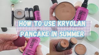 How to use Kryolan Pancake in SummersParlor Secret Easy Professional Methods for long lasting Base [upl. by Albie]