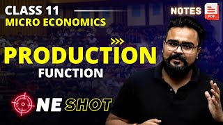 PRODUCTION FUNCTION class 11 ONE SHOT  Micro economics chapter 5  GAURAV JAIN [upl. by Melba]