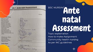 Antenatal assessment  Assignment  Community health nursing [upl. by Eelrahs]