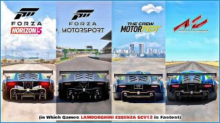 Lamborghini Essenza Scv12 Sound amp Top Speed in FH5 Motorsport 8 The Crew Motorfast Assetto Corsa [upl. by Retsam747]