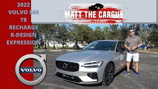 2022 Volvo S60 Recharge T8 405 HPRDesign Expression Plug In Hybrid Walk around and test drive [upl. by Beichner404]