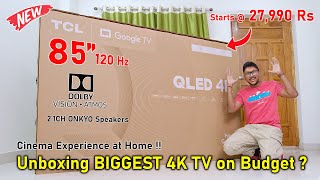 Killer 85quot 120Hz TV on Budget 🤯 TCL 85C655 2024 4K Google TV Unboxing 🔥 [upl. by Nodgnal]