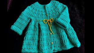 Crochet coat  cardigan sweater pattern for girls 23 yrs and up to 7 yrs HOW TO by Crochet for Baby [upl. by Kurman]