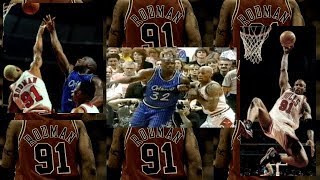 NBA《アメ本²話》ロッドマンのシャックに対するディフェンス ～ 1996年東区ファイナル第1戦より [upl. by Nuahsor]