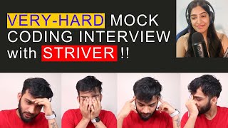 VERY HARD Mock Coding Interview with STRIVER YouTuber Googler takeUforward striver79 [upl. by Damali938]