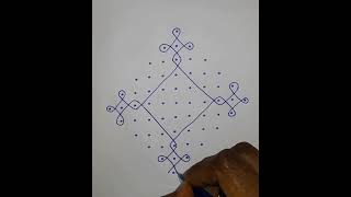 111dots simple kolam for beginnerseasy rangoli with 11dotssimple melikalamuggulu with 11dots [upl. by Lemmy]