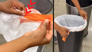 How To Place a Trash Bag in a Trash Can So it Wont Fall [upl. by Jessi229]