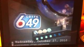 Draw Lotto 649 Wednesday 27 2010 [upl. by Ilsa706]