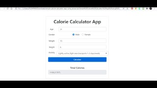 Calorie Calculator In JavaScript With Free Source Code  Source Code amp Project [upl. by Ami10]