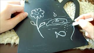 ASMR Whispering  Relaxing Chalk amp Chalkboard DrawingWriting [upl. by Honey454]