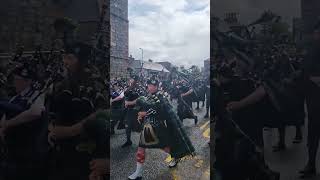 Dufftown Highland Games 27th July 2024 massed pipes and drums from the clocktower [upl. by Myca]