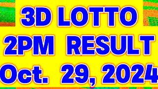 PCSO 3D LOTTO RESULT TODAY 2PM RESULT OCTOBER 29 2024  STL RESULT TODAY [upl. by Retseh]