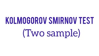 Kolmogorov smirnov test Two samplebhupsychology [upl. by Oenire755]