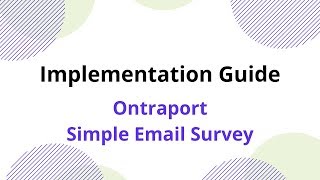 Ontraport Simple Email Survey [upl. by Valerie876]