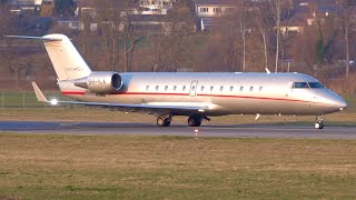 Bombardier Challenger 850 9HILA VistaJet TakeOff at Bern [upl. by Katina]