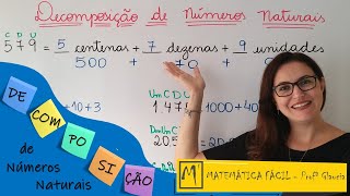 DECOMPOSIÇÃO DE NÚMEROS NATURAIS  O QUE É DECOMPOSIÇÃO  Profª Glaucia [upl. by Nettie646]