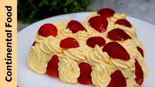 Strawberry Mille Feuille  Millefoglie  Strawberry Cake Recipe By Continental Food [upl. by Acinehs356]