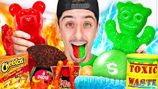 Eating the Worlds BIGGEST Spicy VS Sour Food  Challenge [upl. by Georgina]