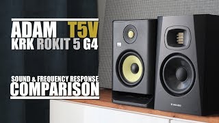 KRK Rokit 5 G4 RP5G4 vs Adam Audio T5V  Sound amp Frequency Response Comparison [upl. by Godric]