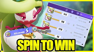 Spinning Tsareena is the KEY to win ALL RANKED GAMES in Solo Que  Pokemon Unite [upl. by Enetsirhc]