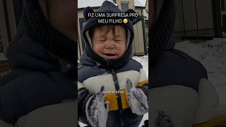 Meu filho estava com medo da neve então eu resolvi fazer uma surpresa pra ele [upl. by Cassiani895]