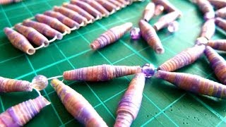 DIY Paper Beads And Necklace [upl. by Anikahs]