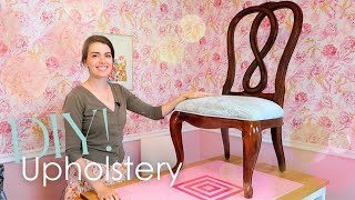 How To Reupholster a Dining Chair  Detailed Tutorial [upl. by Dranyar332]